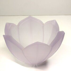 Lenox Frosted Lilac Glass Petal Bowl Flower Centerpiece Lavender Purple Tulip